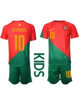 Portugal Bernardo Silva #10 Dječji Domaci Dres kompleti SP 2022 Kratak Rukavima (+ kratke hlače)